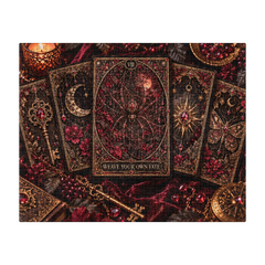 500-piece tarot puzzle with spider cards and antique gold details